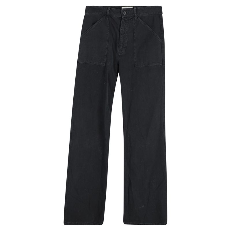 Nili Lotan Quentin Wide Leg Jeans In Black Cotton